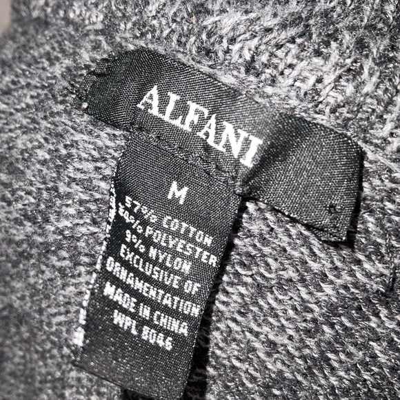 Alfani Gray Long Sleeve Ruffle Collar Pea Coat w/ Pockets | Size M - Picture 5 of 6